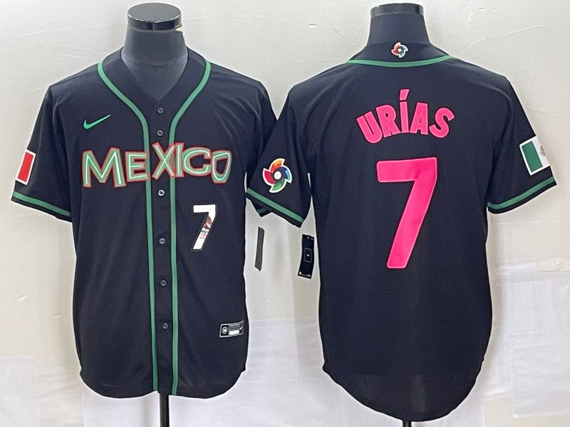 Men 2023 World Cub Mexico #7 Urias Black pink Nike MLB Jersey43->more jerseys->MLB Jersey